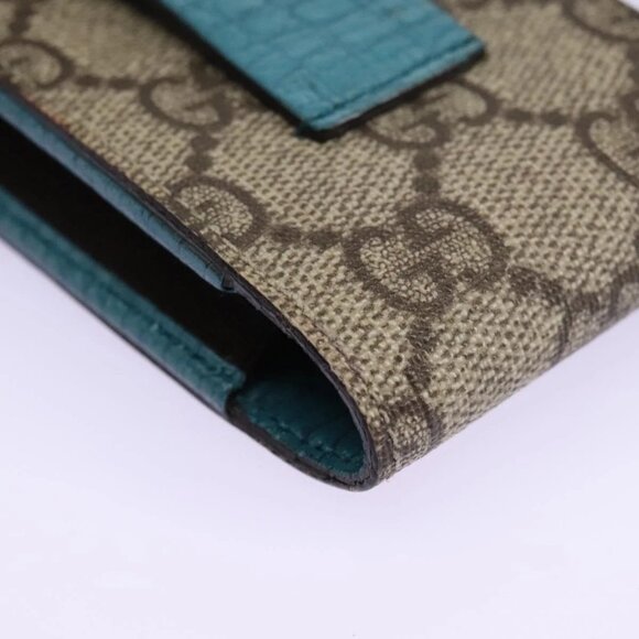 GUCCI GG Supreme Pouch PVC Leather Beige 125848 Auth 113564 - Picture 4 of 16